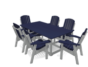 6' Dining Table Deluxe Set with 6 Chairs - MY OUTDOOR ROOM