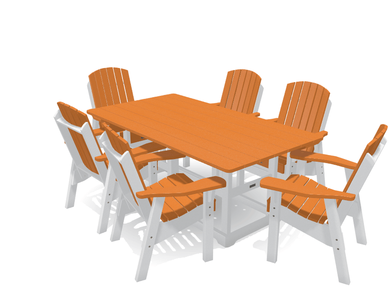6' Dining Table Deluxe Set with 6 Chairs - MY OUTDOOR ROOM