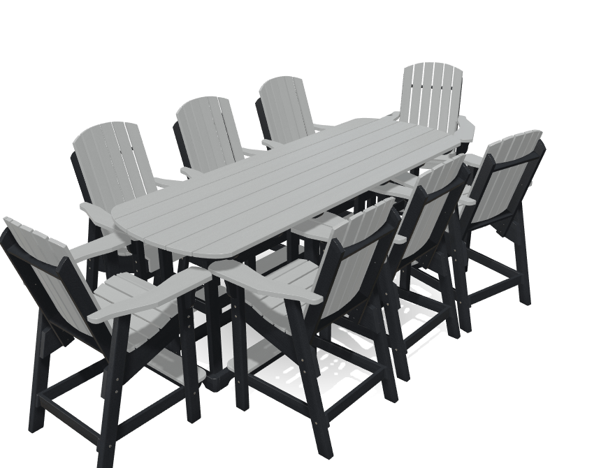 8&#39; Bistro Set with 8 Chairs - MY OUTDOOR ROOM