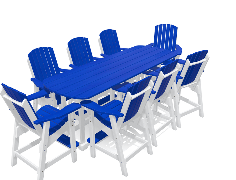 8' Bistro Set with 8 Chairs - MY OUTDOOR ROOM