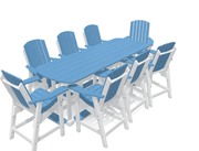 8' Bistro Set with 8 Chairs - MY OUTDOOR ROOM