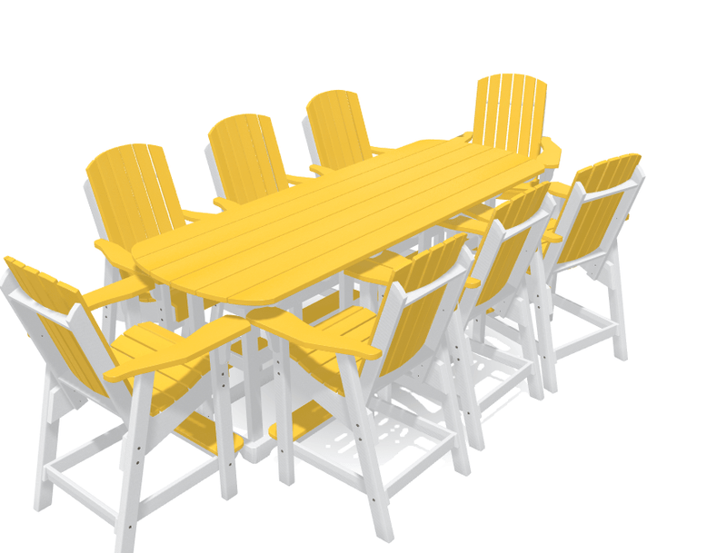 8' Bistro Set with 8 Chairs - MY OUTDOOR ROOM