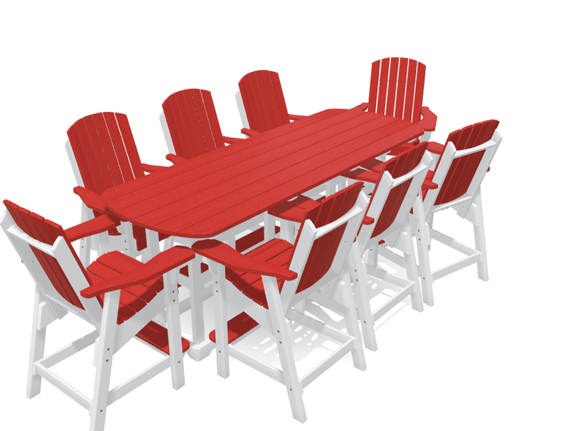 8' Bistro Set with 8 Chairs - MY OUTDOOR ROOM