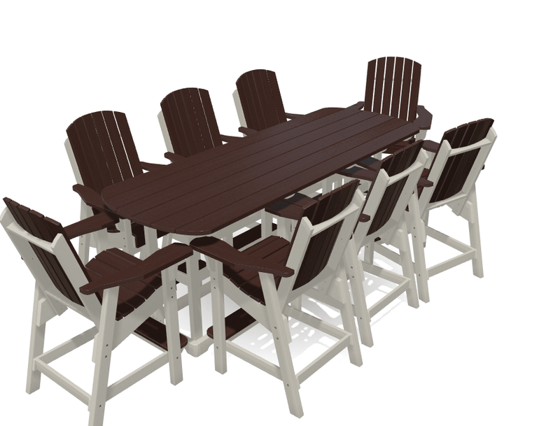 8' Bistro Set with 8 Chairs - MY OUTDOOR ROOM