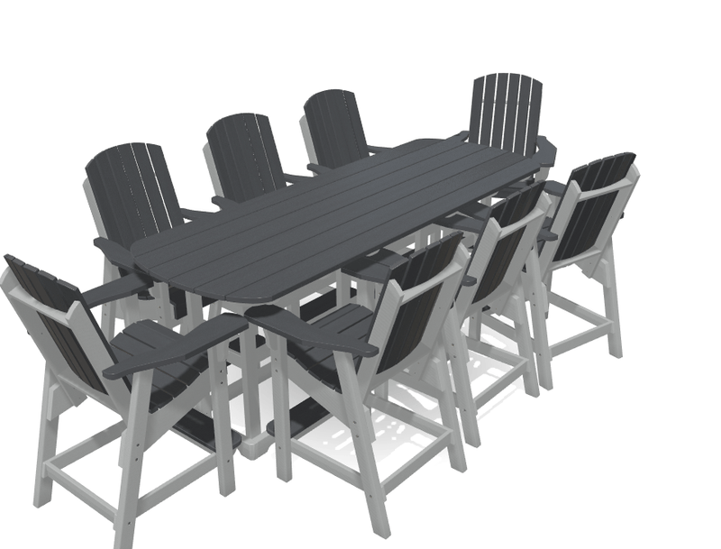 8' Bistro Set with 8 Chairs - MY OUTDOOR ROOM