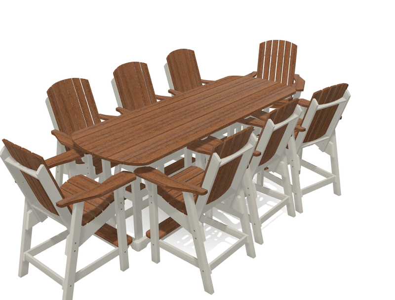 8' Bistro Set with 8 Chairs - MY OUTDOOR ROOM