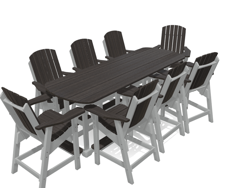 8' Bistro Set with 8 Chairs - MY OUTDOOR ROOM