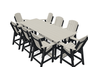 8' Bistro Table Deluxe Set with 8 Chairs - MY OUTDOOR ROOM