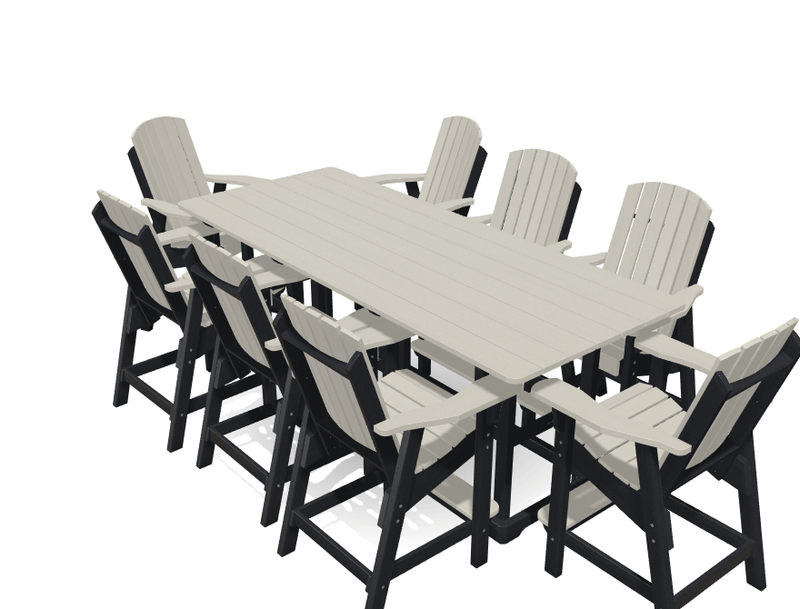 8' Bistro Table Deluxe Set with 8 Chairs - MY OUTDOOR ROOM