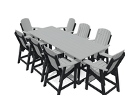 8' Bistro Table Deluxe Set with 8 Chairs - MY OUTDOOR ROOM