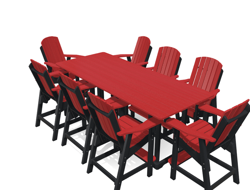 8' Bistro Table Deluxe Set with 8 Chairs - MY OUTDOOR ROOM