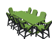 8' Bistro Table Deluxe Set with 8 Chairs - MY OUTDOOR ROOM