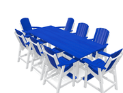 8' Bistro Table Deluxe Set with 8 Chairs - MY OUTDOOR ROOM