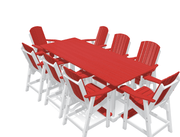 8' Bistro Table Deluxe Set with 8 Chairs - MY OUTDOOR ROOM