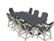 8' Bistro Table Deluxe Set with 8 Chairs - MY OUTDOOR ROOM