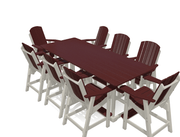 8' Bistro Table Deluxe Set with 8 Chairs - MY OUTDOOR ROOM