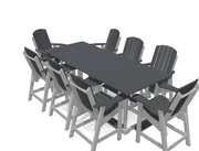 8' Bistro Table Deluxe Set with 8 Chairs - MY OUTDOOR ROOM