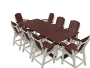 8' Bistro Table Deluxe Set with 8 Chairs - MY OUTDOOR ROOM