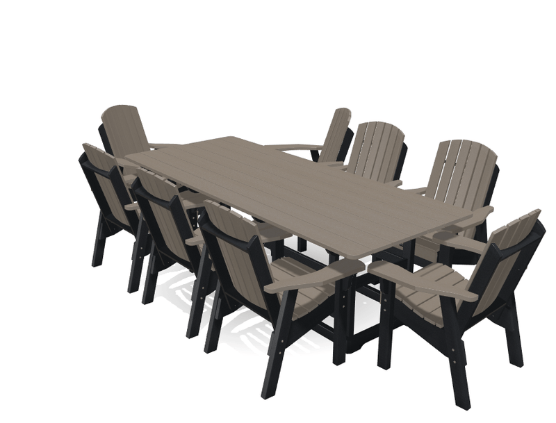 8' Dining Table Deluxe Set with 8 Chairs - MY OUTDOOR ROOM