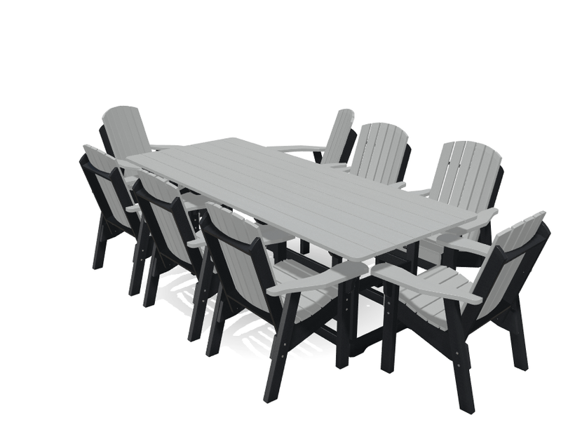 8' Dining Table Deluxe Set with 8 Chairs - MY OUTDOOR ROOM