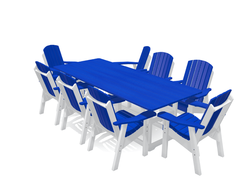 8' Dining Table Deluxe Set with 8 Chairs - MY OUTDOOR ROOM