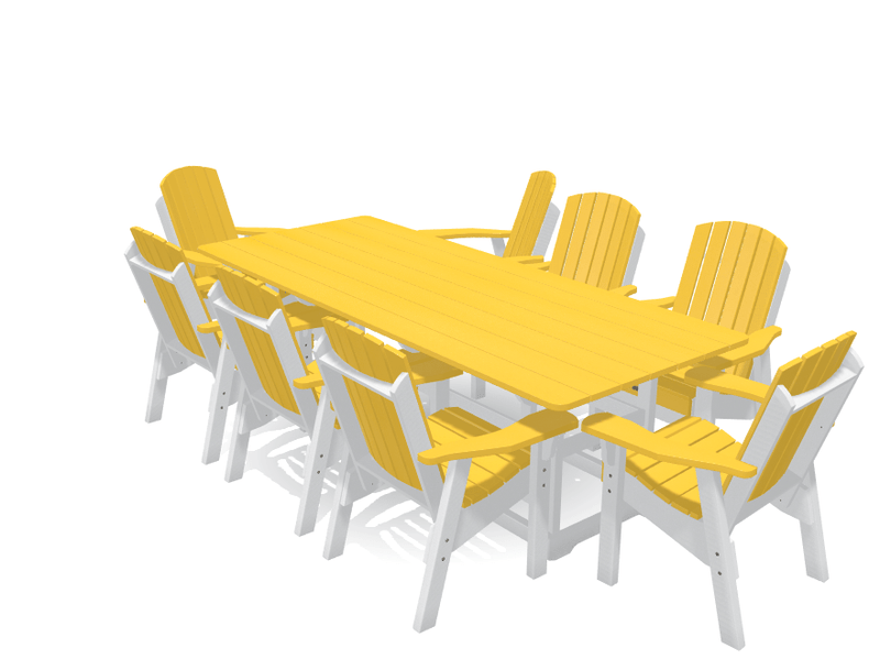 8' Dining Table Deluxe Set with 8 Chairs - MY OUTDOOR ROOM