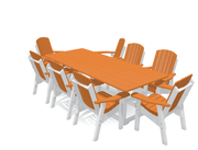 8' Dining Table Deluxe Set with 8 Chairs - MY OUTDOOR ROOM