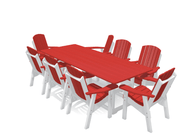 8' Dining Table Deluxe Set with 8 Chairs - MY OUTDOOR ROOM