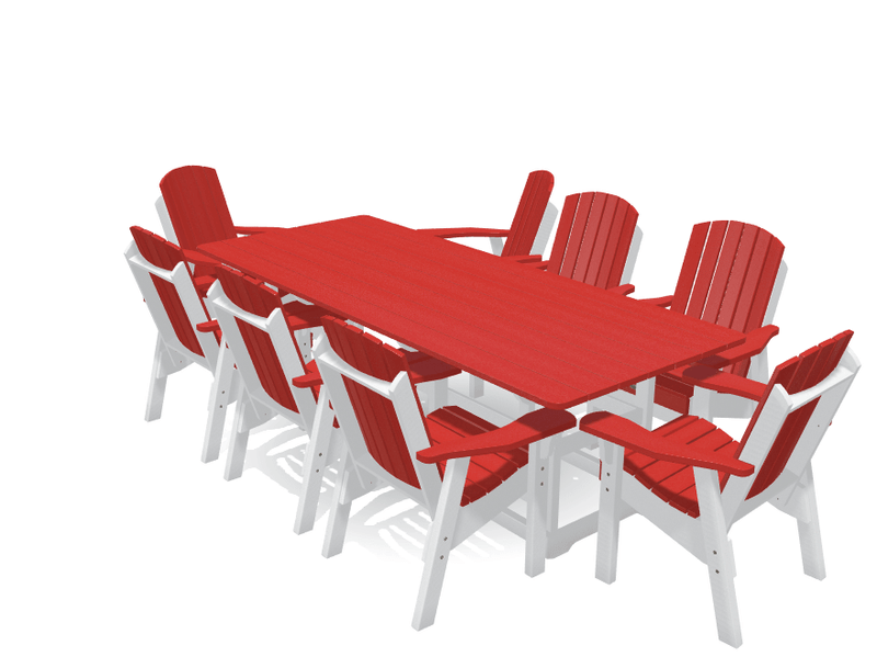 8' Dining Table Deluxe Set with 8 Chairs - MY OUTDOOR ROOM