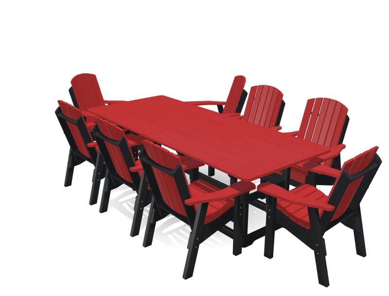 8' Dining Table Deluxe Set with 8 Chairs - MY OUTDOOR ROOM