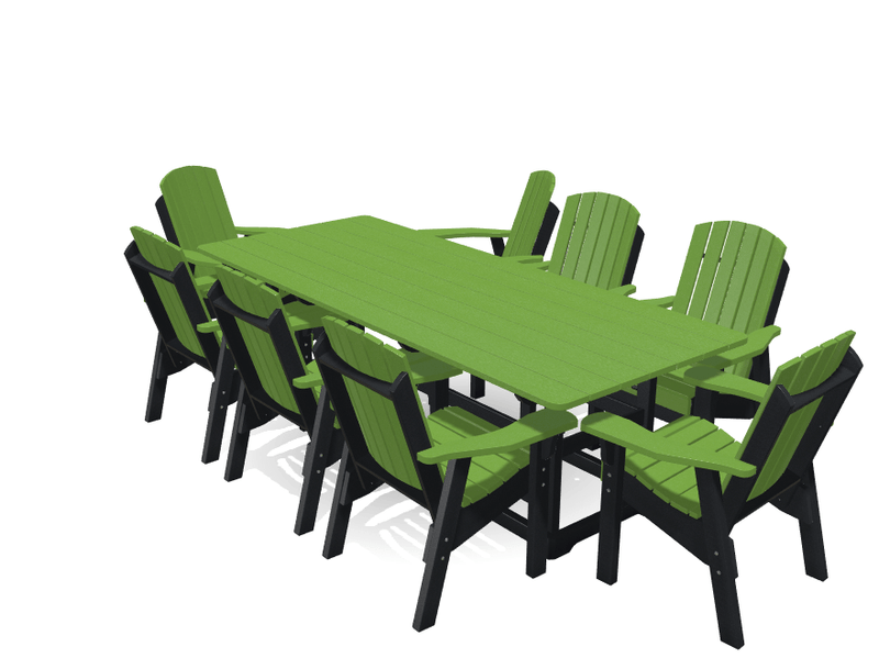 8' Dining Table Deluxe Set with 8 Chairs - MY OUTDOOR ROOM