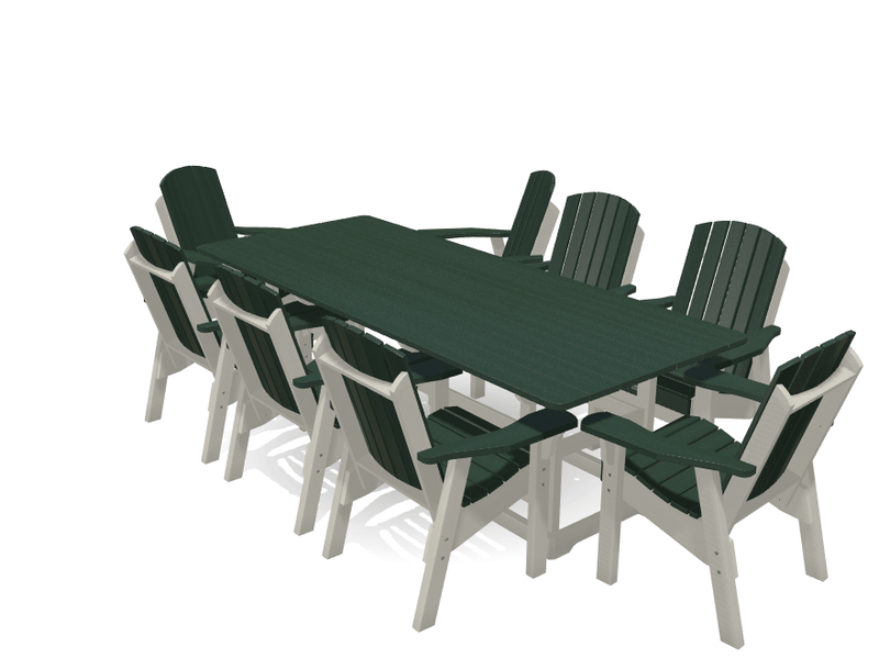 8' Dining Table Deluxe Set with 8 Chairs - MY OUTDOOR ROOM