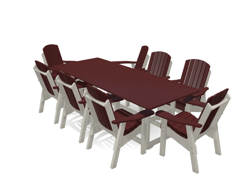 8' Dining Table Deluxe Set with 8 Chairs - MY OUTDOOR ROOM