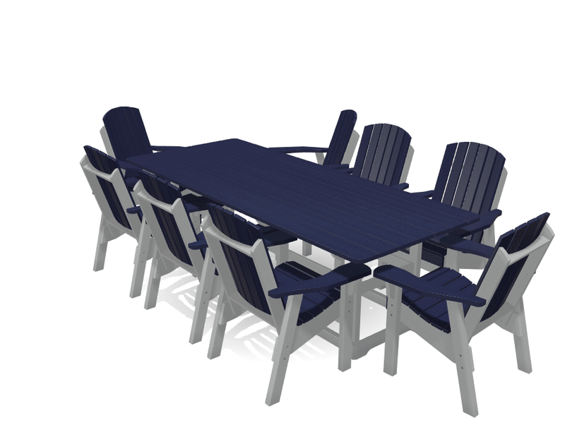 8' Dining Table Deluxe Set with 8 Chairs - MY OUTDOOR ROOM