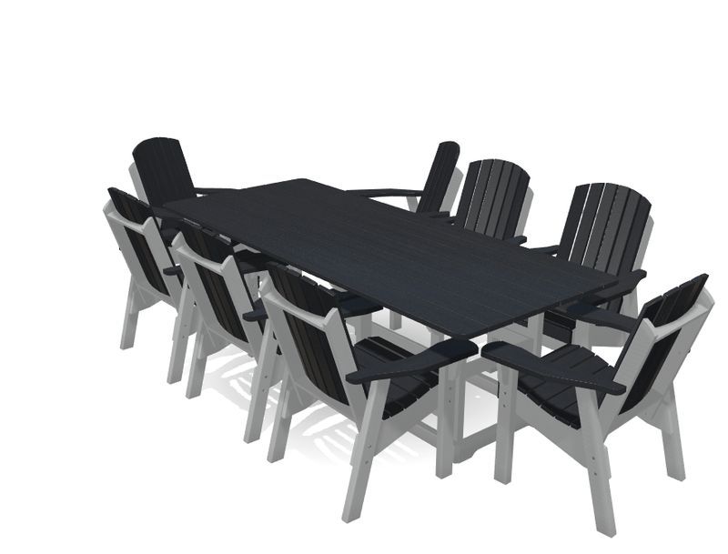 8' Dining Table Deluxe Set with 8 Chairs - MY OUTDOOR ROOM