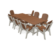 8' Dining Table Deluxe Set with 8 Chairs - MY OUTDOOR ROOM