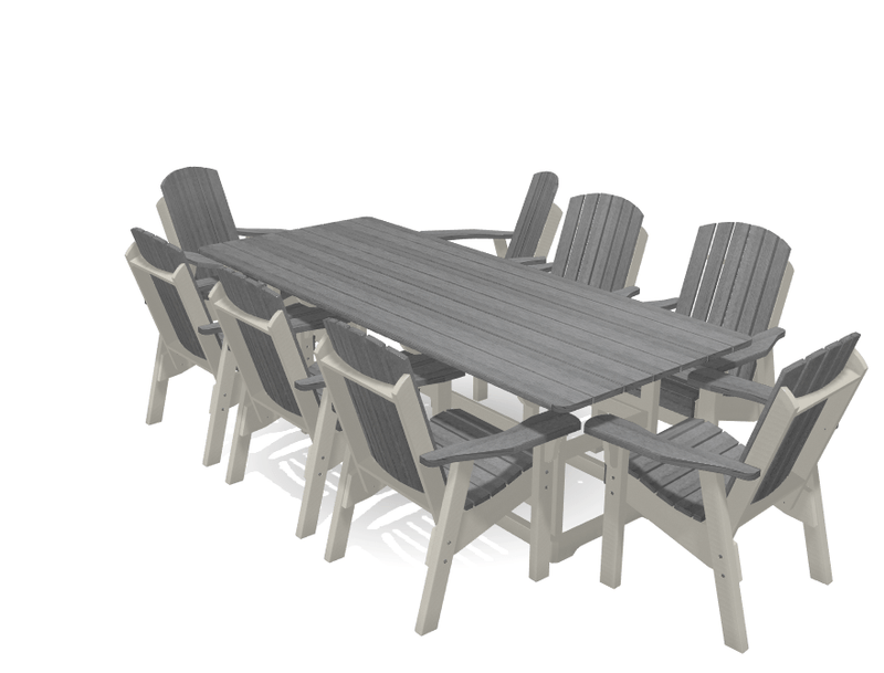 8' Dining Table Deluxe Set with 8 Chairs - MY OUTDOOR ROOM