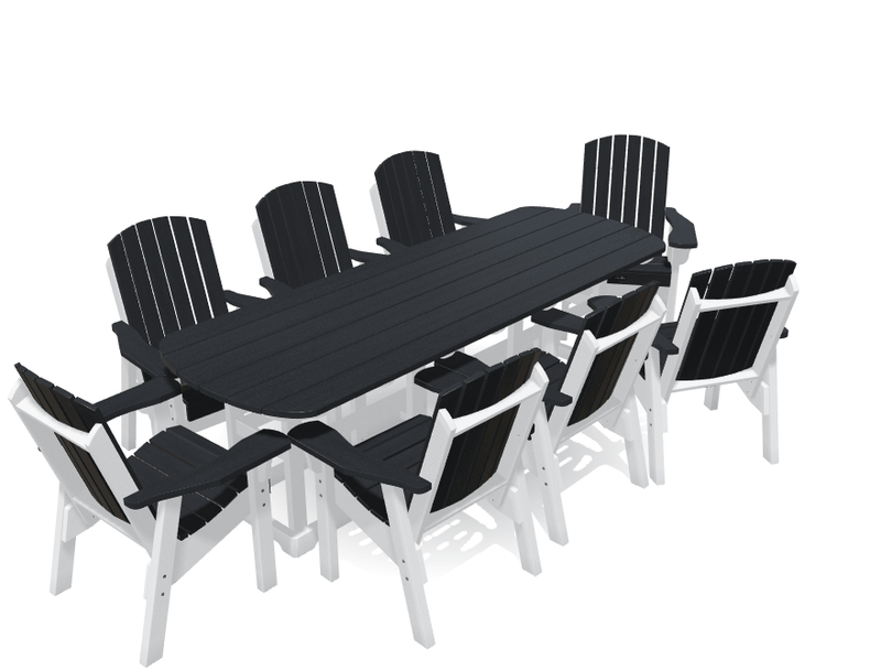 8' Dining Table Set with 8 Chairs - MY OUTDOOR ROOM