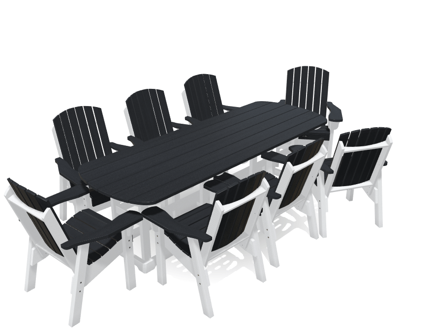 8&#39; Dining Table Set with 8 Chairs - MY OUTDOOR ROOM