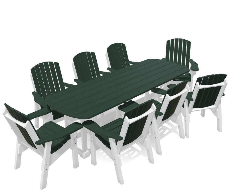 8&#39; Dining Table Set with 8 Chairs - MY OUTDOOR ROOM