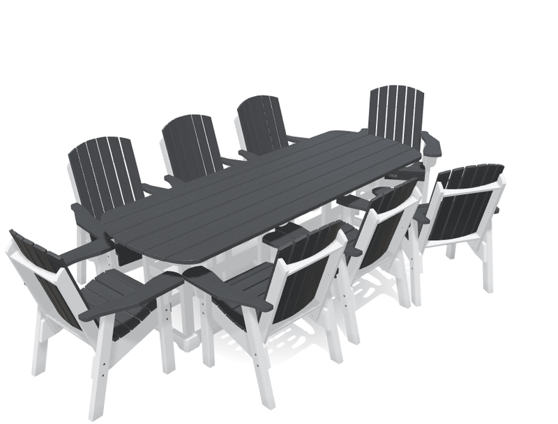 8' Dining Table Set with 8 Chairs - MY OUTDOOR ROOM
