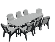 8' Dining Table Set with 8 Chairs - MY OUTDOOR ROOM