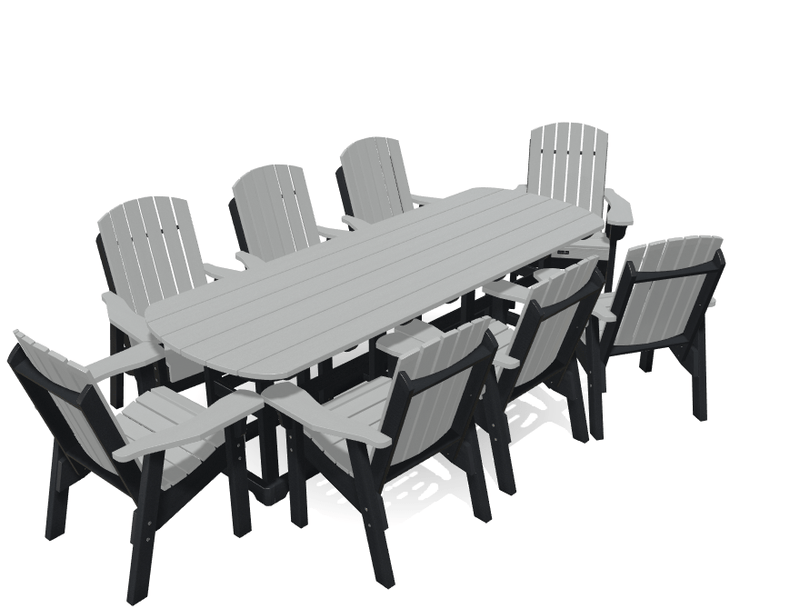 8' Dining Table Set with 8 Chairs - MY OUTDOOR ROOM