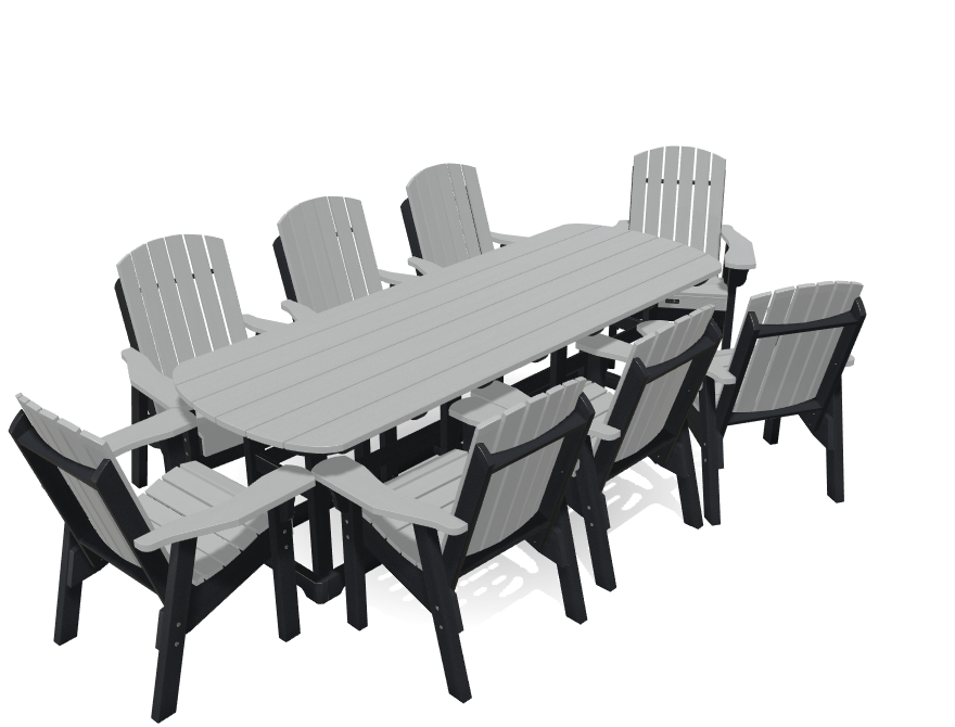 8&#39; Dining Table Set with 8 Chairs - MY OUTDOOR ROOM