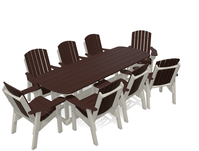 8' Dining Table Set with 8 Chairs - MY OUTDOOR ROOM