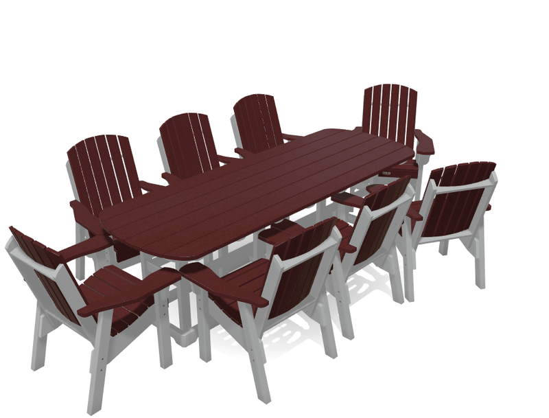 8' Dining Table Set with 8 Chairs - MY OUTDOOR ROOM