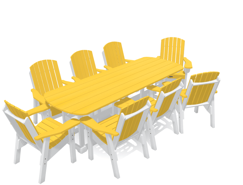 8' Dining Table Set with 8 Chairs - MY OUTDOOR ROOM