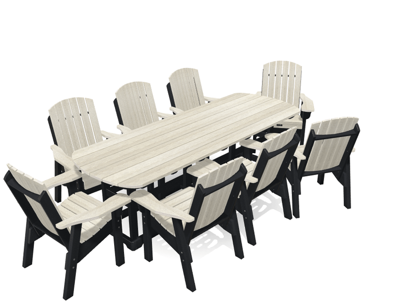 8' Dining Table Set with 8 Chairs - MY OUTDOOR ROOM