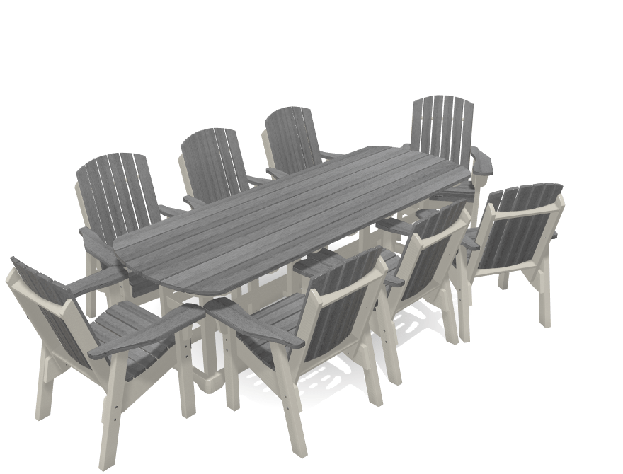 8' Dining Table Set with 8 Chairs - MY OUTDOOR ROOM