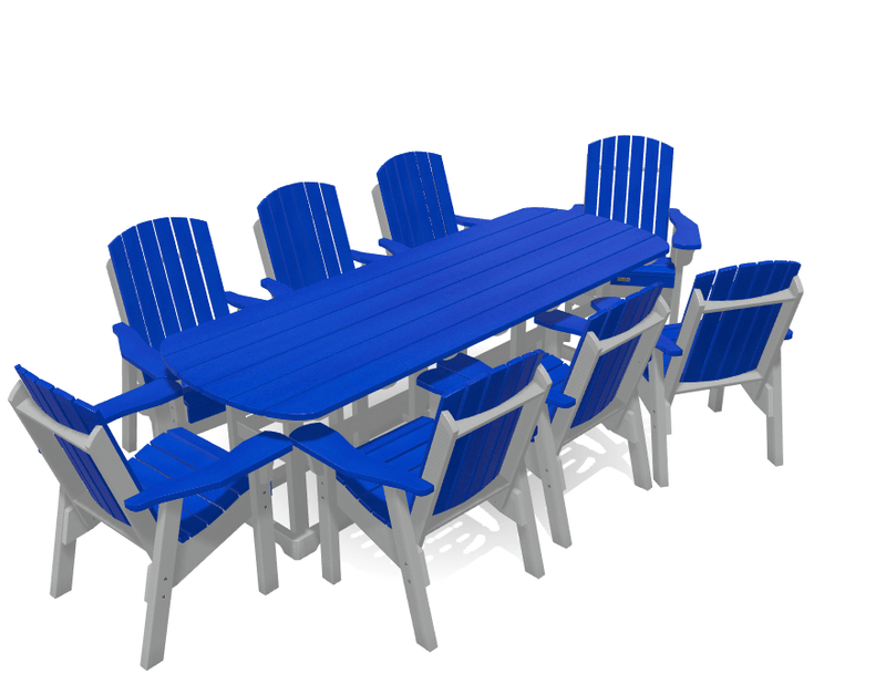 8' Dining Table Set with 8 Chairs - MY OUTDOOR ROOM